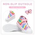 thumbnail image 4 of EUXTERPA Girls Butterfly Sneakers Light Up Flashing Shoes Toddler Easy Fasten High Top Canvas Sneaker Big Kid Size 3, 4 of 6