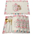 thumbnail image 1 of Dsscvnef Easter Bunny Egg Pattern Linen Print Kitchen Dining Room Insulated Decorative Placemat（7） Dining Table Food Mat Kitchen Table round Set for 4, 1 of 7