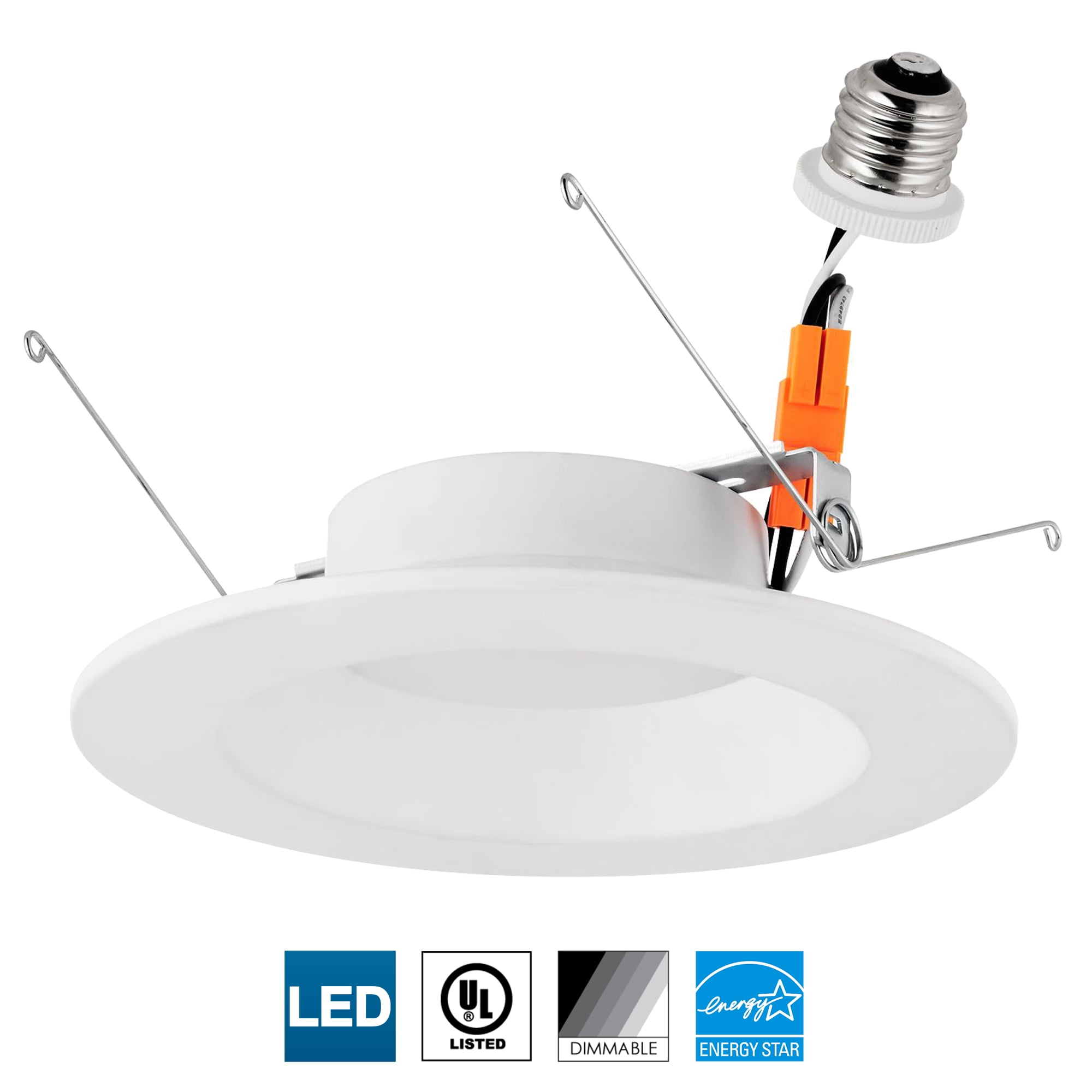 Sunlite LED 5Inch Round Retrofit Recessed Downlight, Can Lighting Replacement, Medium (E26