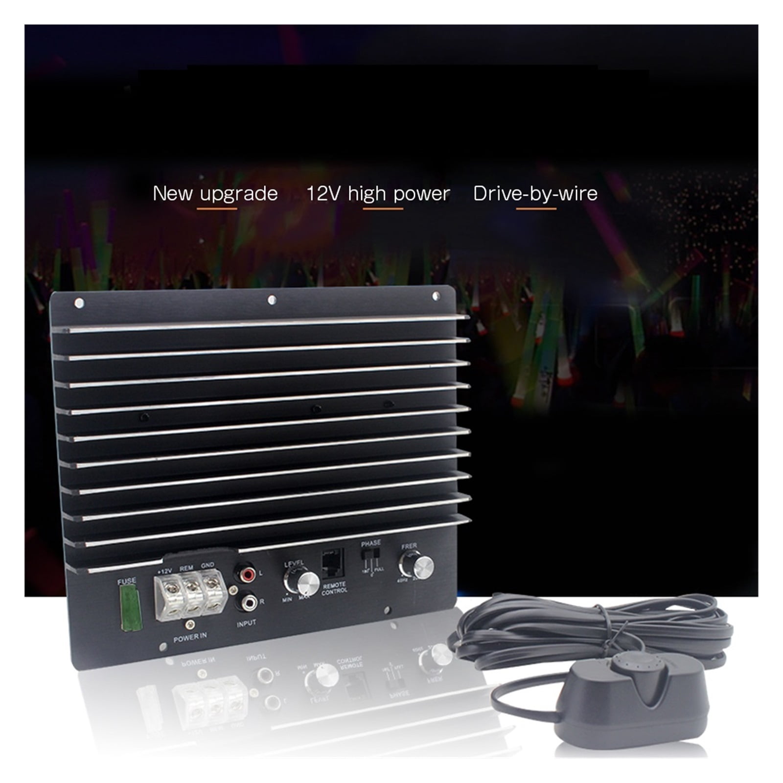 12V 1500W Mono Car Amplifier Powerful Bass Subwoofer Amplifier Board Player Automotive Amplifier Module 3D Crystal Power