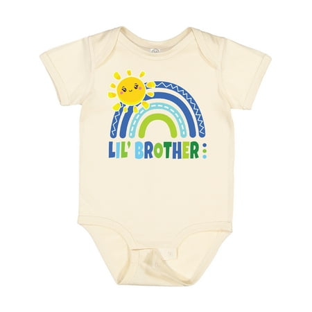 

Inktastic Family Lil Brother with Blue Rainbow Gift Baby Boy Bodysuit