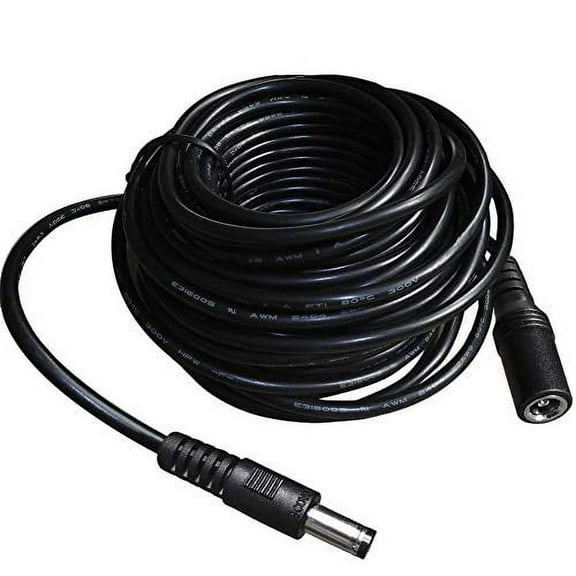 SCOVEE 30ft DC 5.5mm x 2.1mm Extension Cable, 12-Volt Long DC Power Extension Cord for 12V DC Plug Adapter Cord for CCTV Security Camera IP Camera Standalone DVR LED Strip,Car,Male to Female