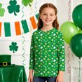 thumbnail image 2 of Tauxra Chandail de la Saint-Patrick pour Adultes, T-Shirt à Manches 3/4 Imprimé Col Rond, T-Shirt Graphique Trèfle Décontracté à Manches Longues pour Activités Festives, 2 of 6