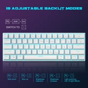 MageGee 60% Mechanical Gaming Keyboard,Mixed Color Keycaps Gaming Keyboard with Brown Switches, Detachable Type-C Cable Mini Keyboard with Blue LED Light for PC/Laptop