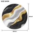 thumbnail image 6 of Black Marble Gold Line Pattern Round Tablecloth 60"x60",Wrinkle Wipeable Table Cloth for Kitchen Dining Room Picnic Patio Party, 6 of 6