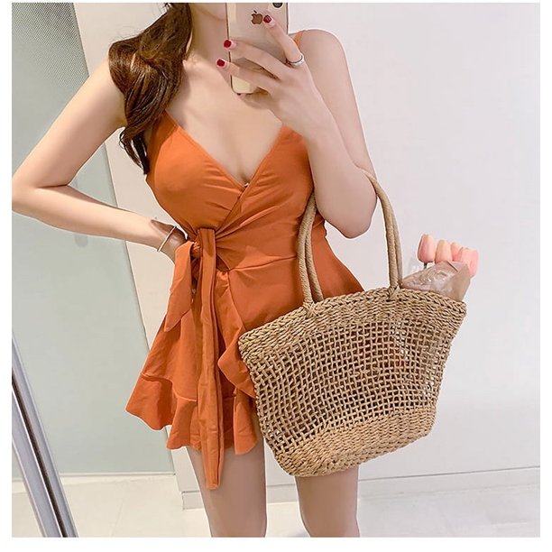 Tankini con Push-Up para mujer, traje de baño de una pieza, traje de baño coreano de una pieza, traje de baño con pantalones cortos 2021