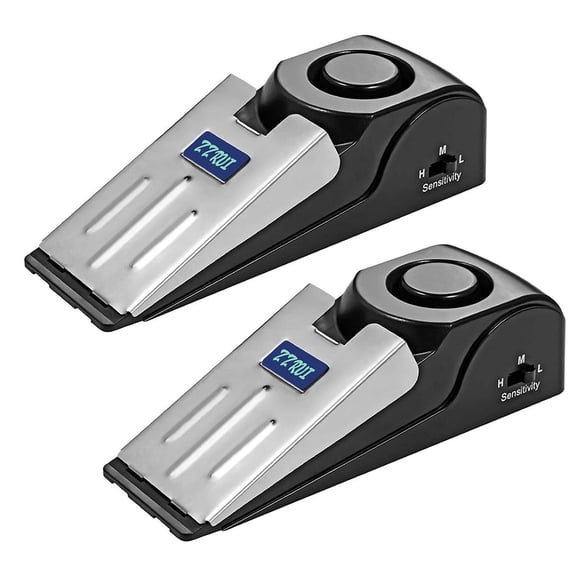 Alarma de seguridad para tapón de puerta ZZRUI, mejorada, 120 dB, paquete de 2