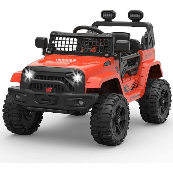 Nasitip Ride on Truck Car 12V Kids Electric Vehicle with Remote Control for 3-6 Years Boys Girls,Spring Suspension,LED Lights,2 Speeds,Red