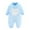 Blue, variant on Winter Baby Fleece Jumpsuit Crewneck Printed Cute Long Sleeve Romper Snowsuit Cow Onesies Newborn Infant Clothes, White, 6 Months
