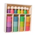 thumbnail image 2 of Juego de clasificación de colores del arco iris Pensamiento lógico Habilidad fina Juguete sensorial Arco iris muñecas perfke Juego de clasificación de cuentas, 2 of 9