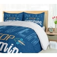 thumbnail image 5 of Ambesonne Indigo Duvet Cover Set, Never Stop Dreaming, King, Royal Blue Yellow, 5 of 6