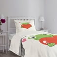 thumbnail image 3 of Ambesonne Love Quilted Bedspread Set 2 Pcs, Funny Cartoon Frog, Twin Size, Lime Green Vermilion, 3 of 5