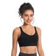 thumbnail image 1 of High Impact Sports ,Racerback Running Bra Workout Crop Tank Tops Longline Sports Bra Push Up Black S, 1 of 8