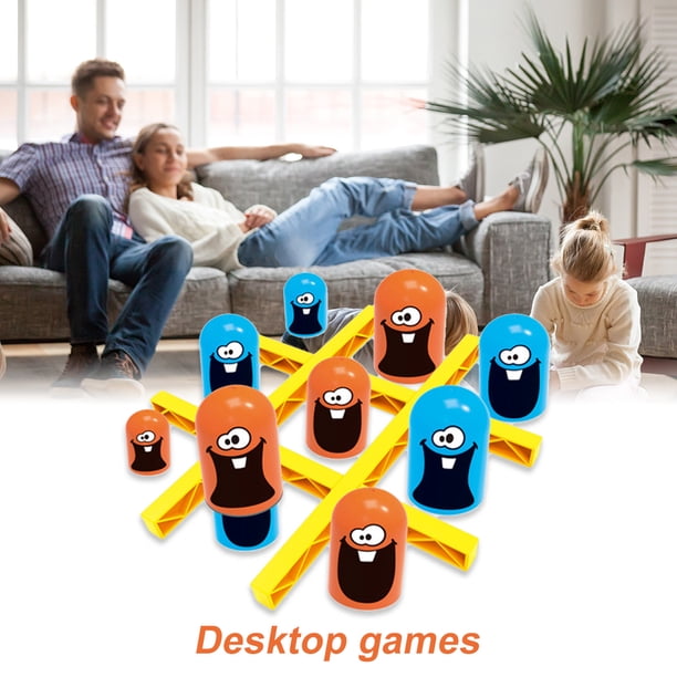 Plástico Tic Tac Toe Cartoon Thinking Training Gobblet Gobblers Juego de mesa Likrtyny juguetes de los niños