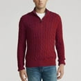 thumbnail image 2 of JTieacloth Mens Sweater Coats Autumn And Winter Warm Turtleneck Sweater Half Turtleneck(Red), 2 of 4