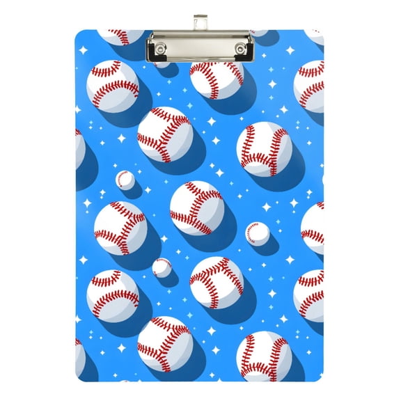 ALAZA Plastic Clipboard A4 Letter Size Decorative Clipboards for Students Women Men 9" x 12.5" Baseballs