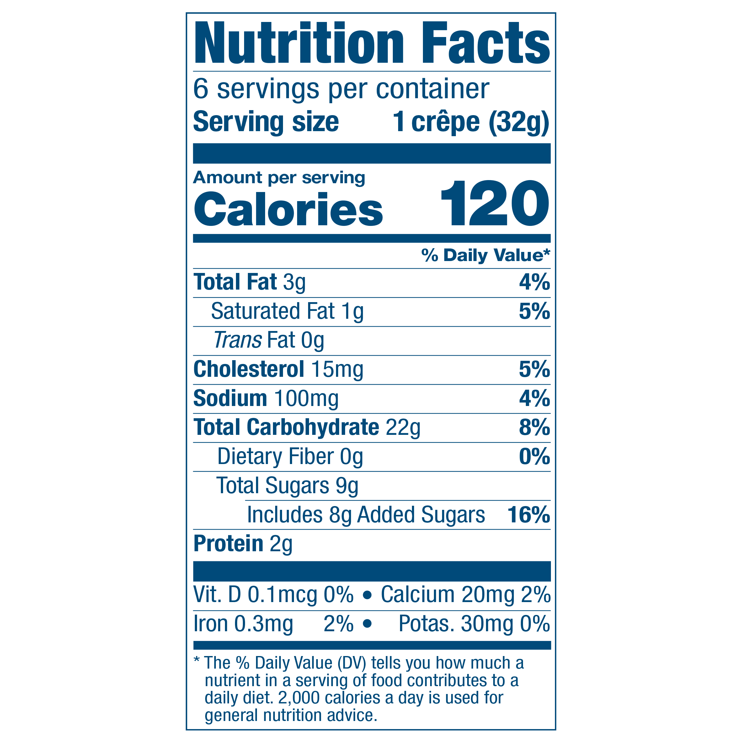 Bakerly Blueberry Filled Crepes To Go Snack, 24 Count (4 Packs)