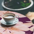 thumbnail image 3 of Ambesonne Floral Fitted Round Tablecloth, Vintage Pastel Rose Pattern, 36"- 40" Diameter, Peach Blush and Plum, 3 of 5
