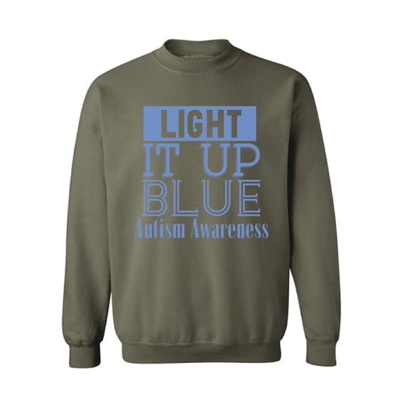 Awkward Styles Unisex Light It Up Blue Support Graphic Sweatshirt Tops for Autism Awareness