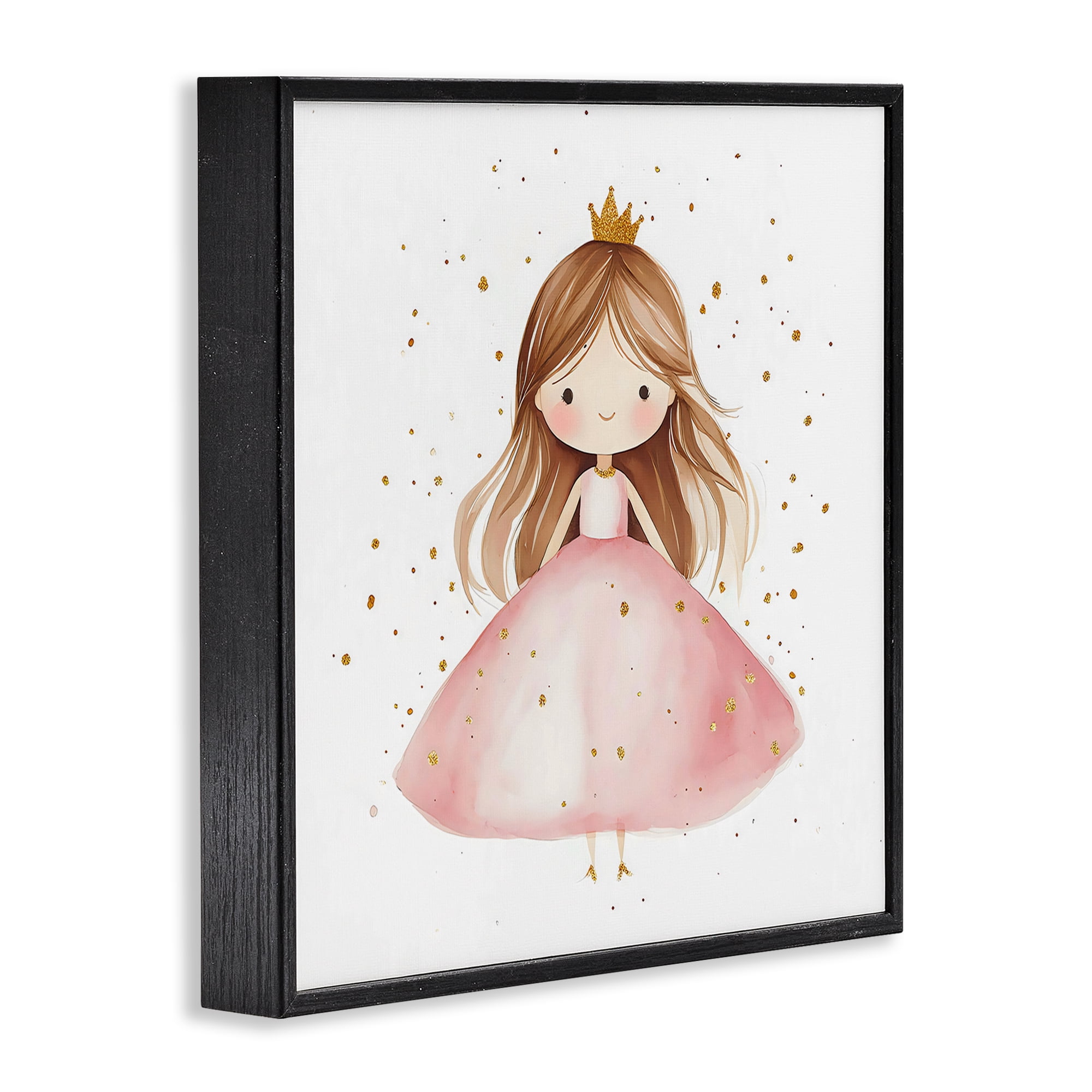 Stupell Industries Little Princess with Pink Gown Black Framed Giclee Art, design by Creative Studio