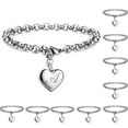 thumbnail image 2 of Kripyery Women Bracelet Adjustable Polished Smooth Edge Electroplating Ornamental Decoration Delicate Heart 26 Letters Alphabet Initial Bracelet Jewelry Gift, 2 of 8