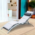 thumbnail image 2 of Outsunny Chaise Longue de Patio en Aluminium avec Dossier Réglable et Coussin Doux - Ensemble de 1, Gris, 2 of 10