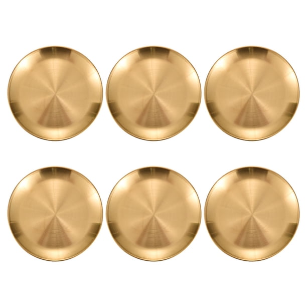 Placa de acero inoxidable de 6 piezas platos de acero inoxidable placas para adultos placas de campamento reutilizables