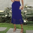 thumbnail image 4 of ClodeEU Women's High Waisted Mermaid Hem Skirt with Cutout ,Slim Fit Elegant Ankle Length Skirt Dark Blue,Womens Plus XXL, 4 of 6