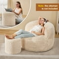 thumbnail image 6 of Hobestluk Big Bean Bag Chairs for Adults Giant Bean Bag Chair with Foam Filler Large Beanbags with Stuffed Back Lazy Sofa, White-Standard, 6 of 8