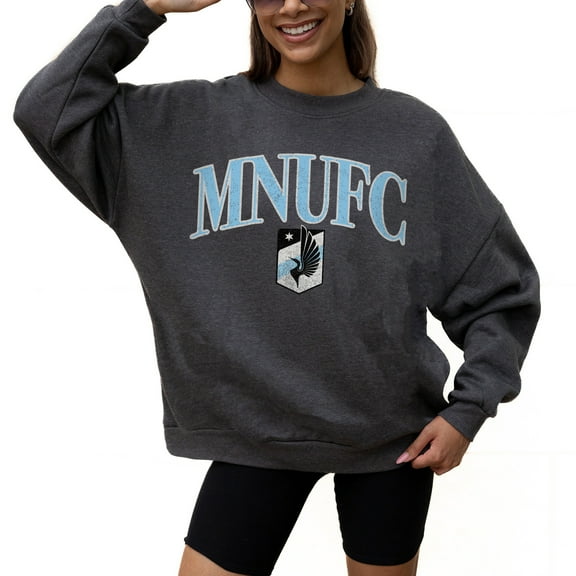 Women's Gameday Couture Charcoal Minnesota United FC Seal The Deal Pullover Sweatshirt