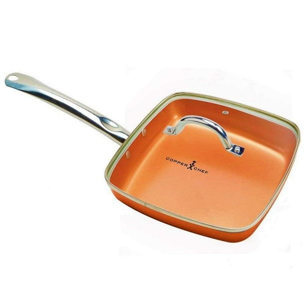 Copper Chef 11-Inch Square Nonstick pan with Tempered ...
