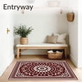 thumbnail image 3 of ODIKA 3'x5' Machine Washable Non-Slip Area Rug, Elegant Style Displaying Layered Petal Shapes And Delicate Filigree High Traffic Rug, Red, 570238, 3 of 5