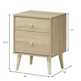 thumbnail image 2 of Gymax Nightstand 2-Drawer Beside End Side Table w/Rubber Legs Oak Finish, 2 of 10