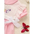 thumbnail image 6 of MORTTIC Girls' Pink Smocked Birthday Dress Summer Short Sleeve Detachable Collar "Birthday Girl" Embroidery Knee-Length Party Dress, 6 of 9