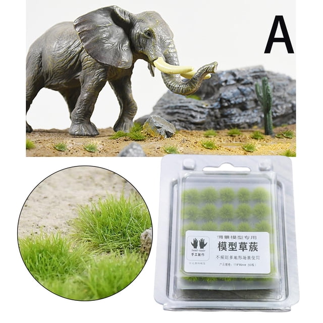 50 unids/caja modelo en miniatura Artificial hierba escena racimo hierba planta escena A perfke Mechones de hierba en miniatura
