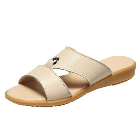 

Gzea Vacation Sandals For Women Summer New Soft Sole Anti Slip Beach Sandals Lightweight Fashion Shoes Casual Women Shoes Summer Sandals Beige 37