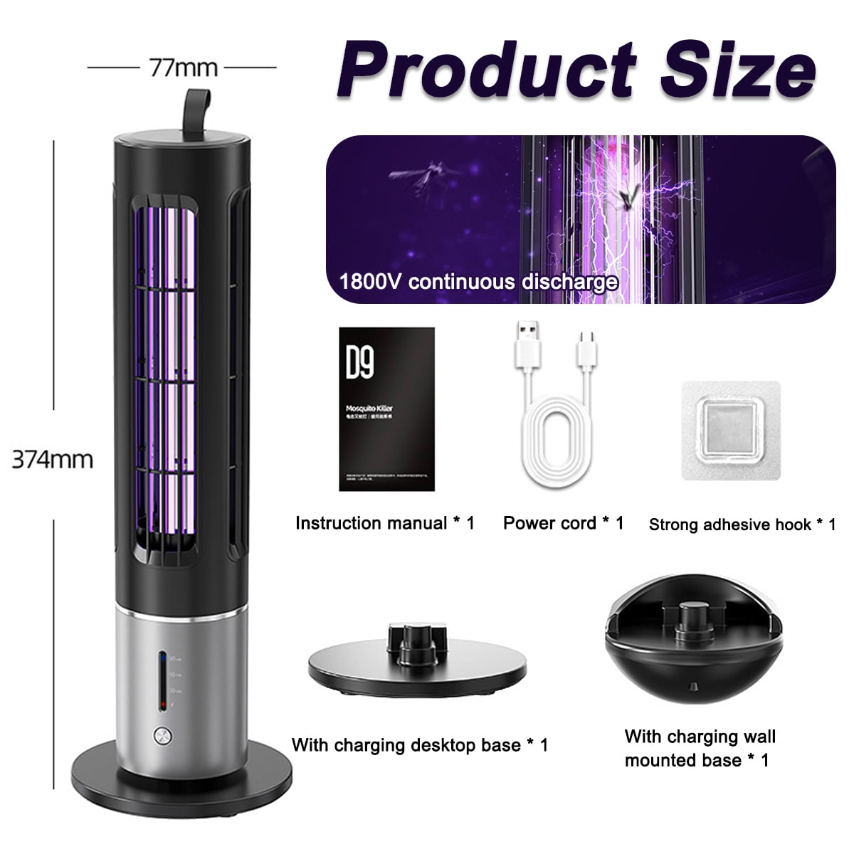 Bug Zapper for Outdoor Indoor, Cordless & Rechargeable Mosquito Zapper, Electric Insect Fly Zapper for Home, Patio, Camping