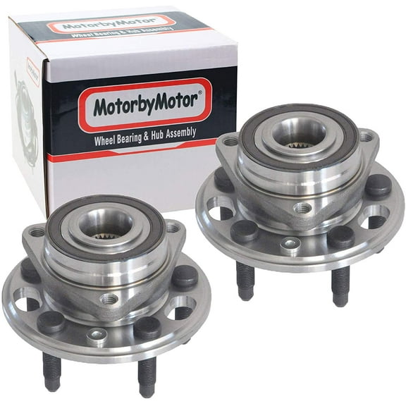 MotorbyMotor 513288 Front Wheel Bearing and Hub Assembly w/5 Lugs Fits for Cadillac CTS XTS, Buick Lacrosse Regal, GMC Terrain, Chevy Equinox Malibu Impala Hub Bearing (w/ABS Magnetic Ring)-2 Pack