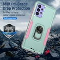 thumbnail image 3 of Samsung A53 5G, Galaxy A53 5G case,  [Military Grade] with HD Screen Protector Magnetic Ring Kickstand Car Mount Protection Armor Phone Case Cover for Samsung Galaxy A53 5G (KTZ Mint_Pink), 3 of 8