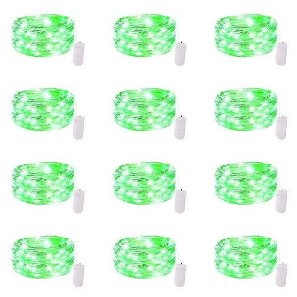 Fairy Lights Yiaht, paquete de 12 luces LED, 2,1 m, 20 LED, resistentes al agua, color verde