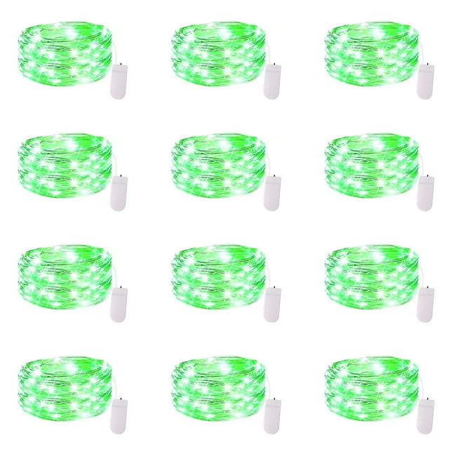 Fairy Lights Yiaht, paquete de 12 luces LED, 2,1 m, 20 LED, resistentes al agua, color verde