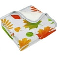 thumbnail image 3 of SKYSONIC Velvet Plush Throw Thermal Blanket - 4x5FT - Color Autumn Leaves Printed for Couch Bed Sofa Car, 3 of 5
