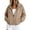Khaki, variant on cocolona Fall Jackets for Women Casual Loose Long Sleeve Lapel Outerwear Hem Drawstring Solid Color Textured Trendy Outfits