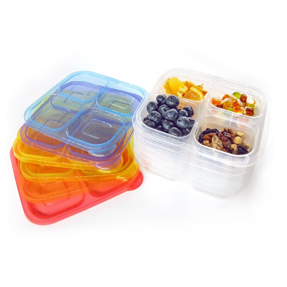 4 Cells Salad Container for Lunch Kids Reusable Food Prep Containers  Lunchable Kids Snack Container for School Work and Travel