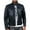 Black trendy jacket for Men, variant on HAPIMO Savings Leather Jacket Men's Casual Stand Collar Slim Leather Sleeve Bomber Jacket Faux Leather Biker Jacket Clearance Black L