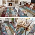 thumbnail image 6 of Vintage Flower Large Area Rugs for Bedroom Living Room, Soft Non Slip Carpet Bedside Rug, Retro Botanical Floral Wooden Rectangular Floor Cover Kitchen Accent Rug 5'x8' for Dining Room/Office, 6 of 9