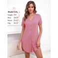 thumbnail image 2 of PinkBeautiM Nightgowns for Women Soft Button Down Nightshirt V Neck Sleepwear, 2 of 5