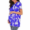 thumbnail image 5 of Tejiojio Maternity/Labor/Nursing Clothing Clearance Summer Women Maternity Clothes Round Neck Short Sleeve Ruffle Fold Pregnant Tops, 5 of 6