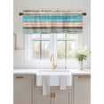 thumbnail image 2 of Valances for Windows Turquoise Brown Gradient Rod Pocket Cafe Window Treatments Valance Curtains for Kitchen Bathroom Laundry Basement Windows 42"x18", 2 of 9