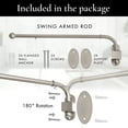 thumbnail image 2 of Meriville 24"-38" Swing Arm Curtain Rod, 3/4" Diameter, Pewter, 2 pieces, 2 of 7